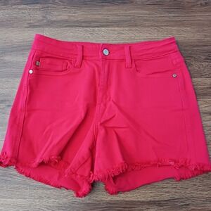Judy Blue Red Denim Shorts Size M Style JB150242 C